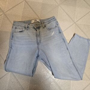 Hollister Women's 9R Light Blue Wash Straight Leg Mom Jeans Euc Vintage